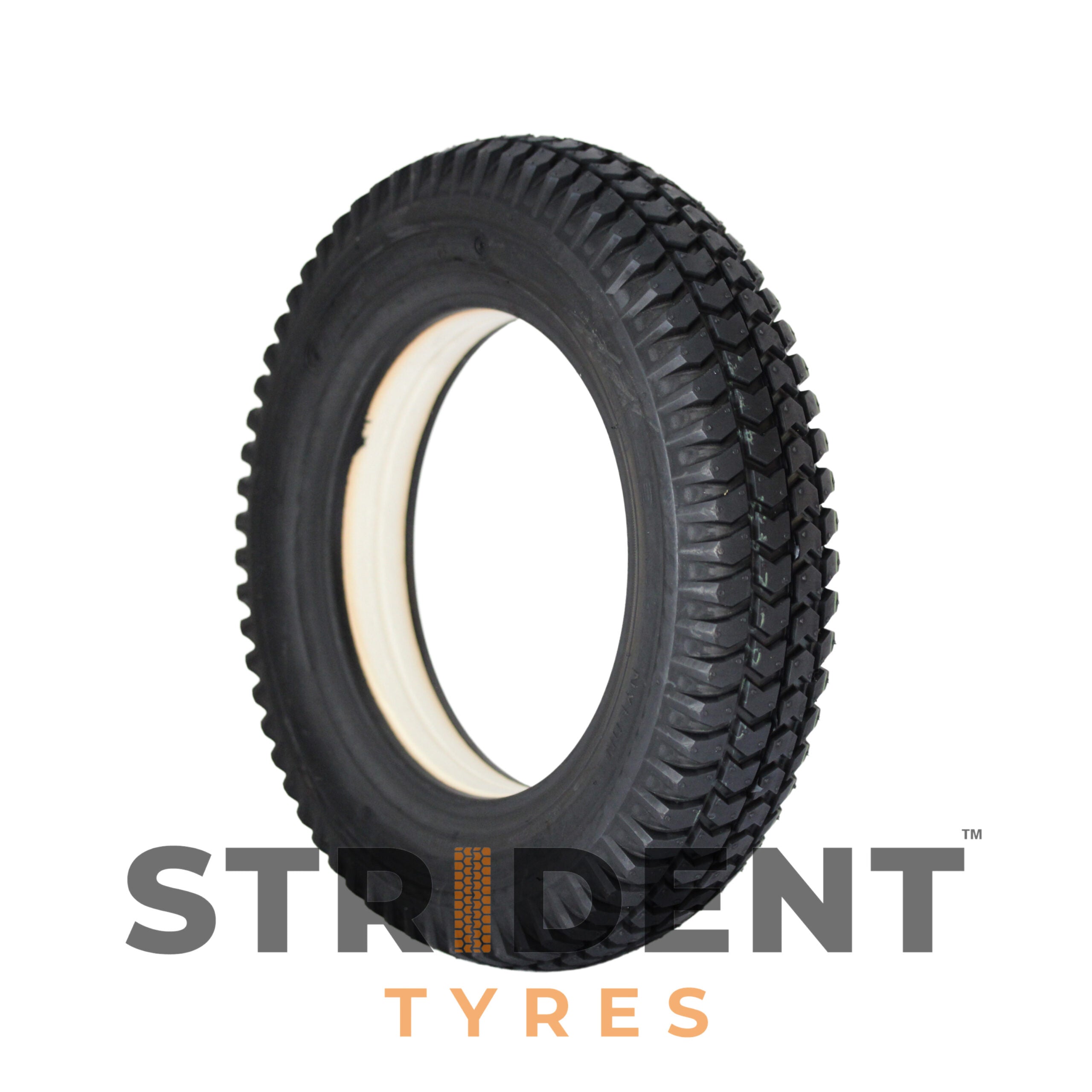 Black Solid 300 x 8 Block Tyre