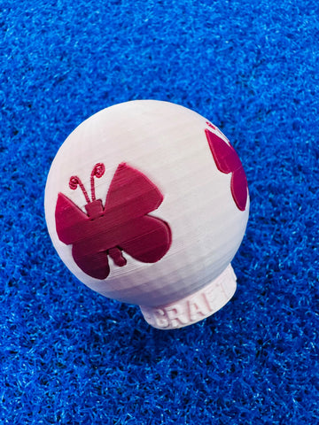 3D Joystick Attachment - Pink Butterfly Round