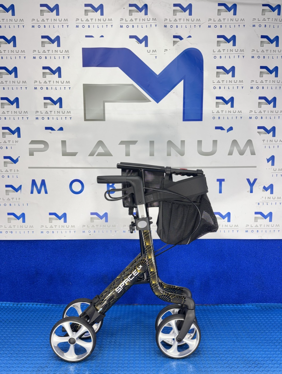 Rehasense Space LX Rollator Black Lightweight Folding Walker BRAND NEW