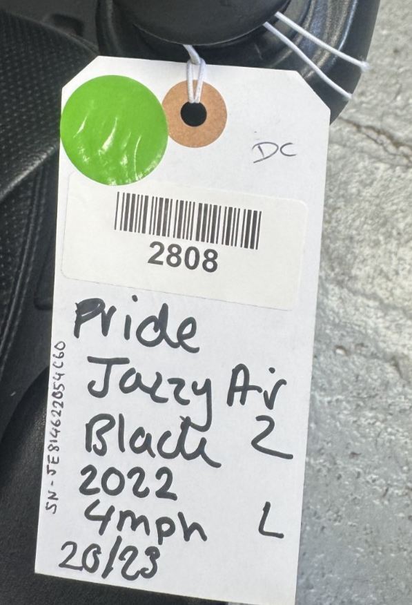 Pride Jazzy Air 2.0 Power Chair Electric Wheelchair with Electric Seat Lift 2808