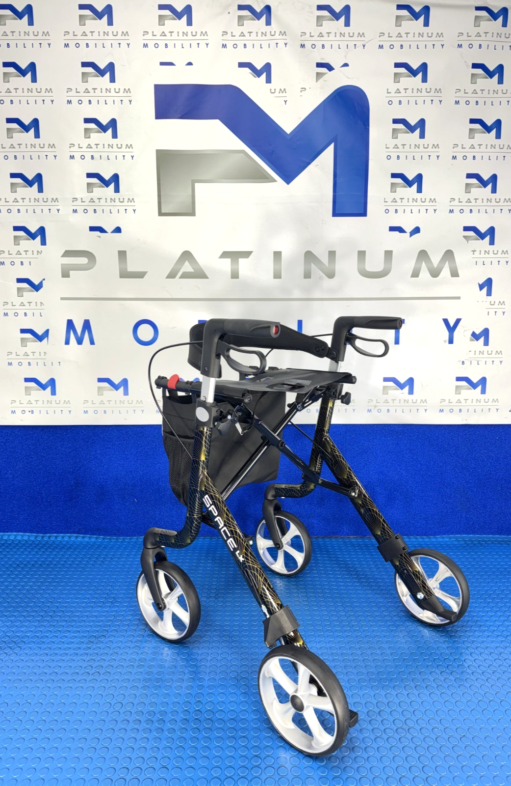 Rehasense Space LX Rollator Black Lightweight Folding Walker BRAND NEW