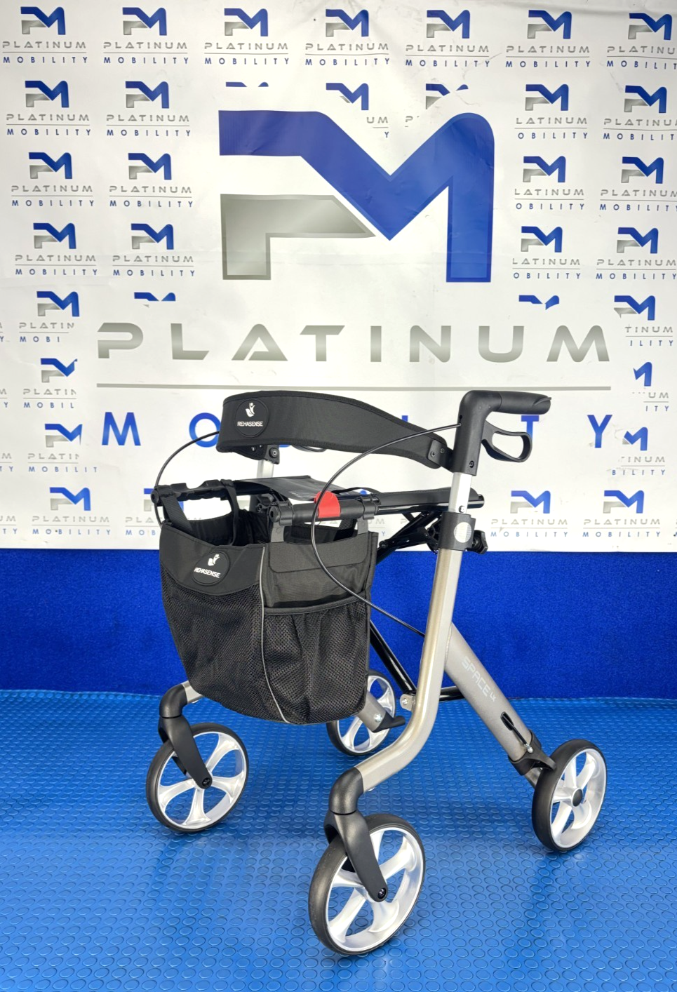 Rehasense Space LX Rollator Silver Lightweight Folding Walker BRAND NEW