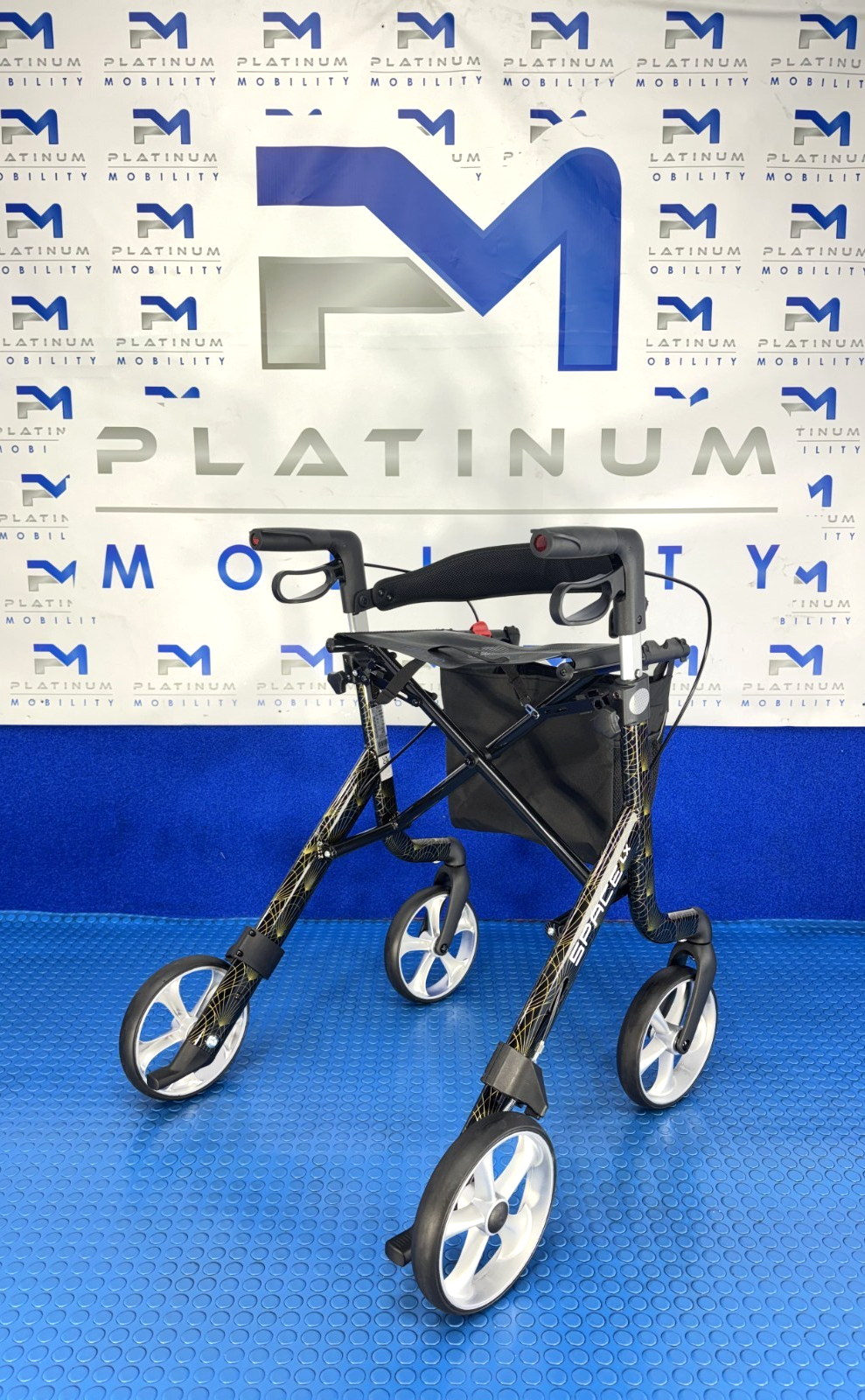 Rehasense Space LX Rollator Black Lightweight Folding Walker BRAND NEW