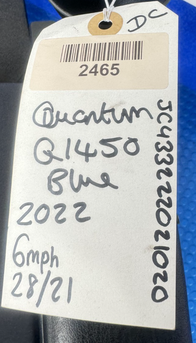 Quantum q1450 Powerchair - FWD 4mph New Batteries Solid Tyres No VAT 2465