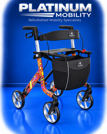 Rehasense Space LX Rollator Flower Power Lightweight Folding Walker BRAND NEW