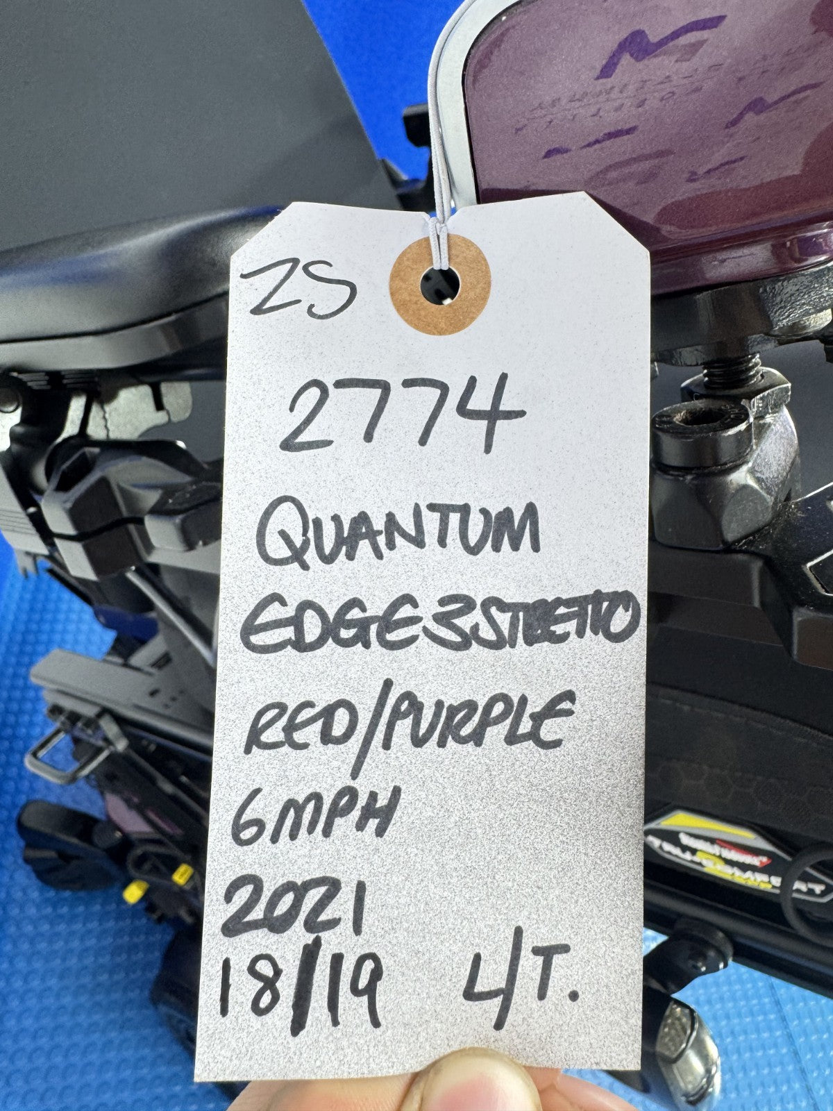 PRIDE QUANTUM EDGE 3 STRETTO 6 MPH ELECTRIC RISE, TILT POWERCHAIR 2774