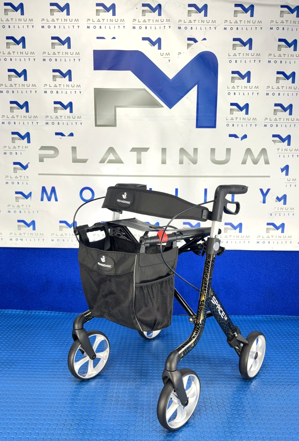 Rehasense Space LX Rollator Black Lightweight Folding Walker BRAND NEW