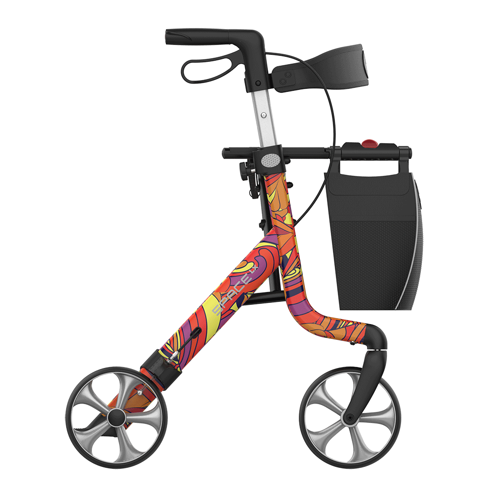 Rehasense Space LX Rollator Flower Power Lightweight Folding Walker BRAND NEW