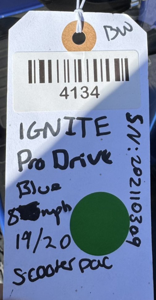 Scooterpac Ignite Pro Drive Air Tyres New Batteries 8mph No VAT 4134