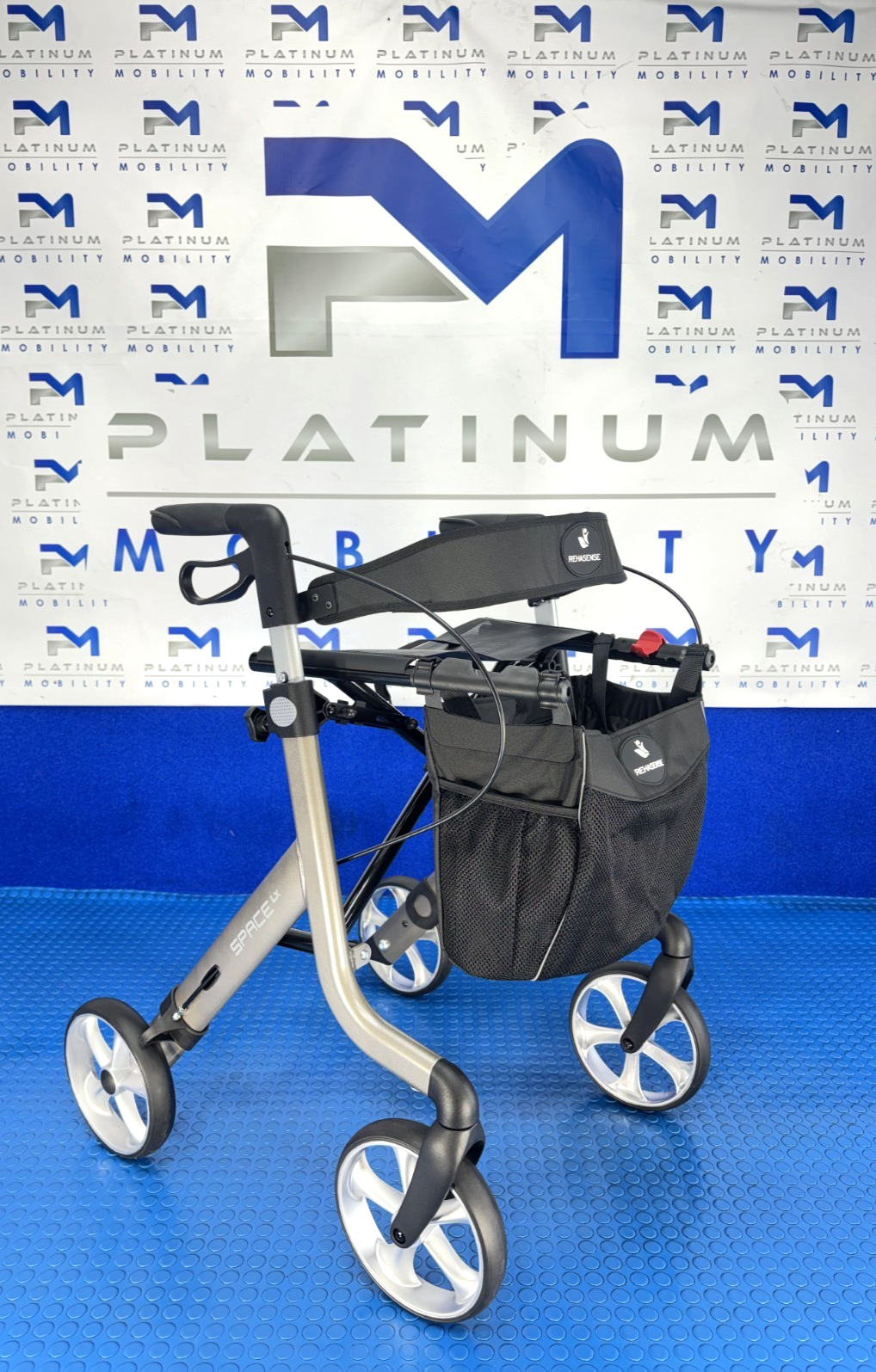 Rehasense Space LX Rollator Silver Lightweight Folding Walker BRAND NEW