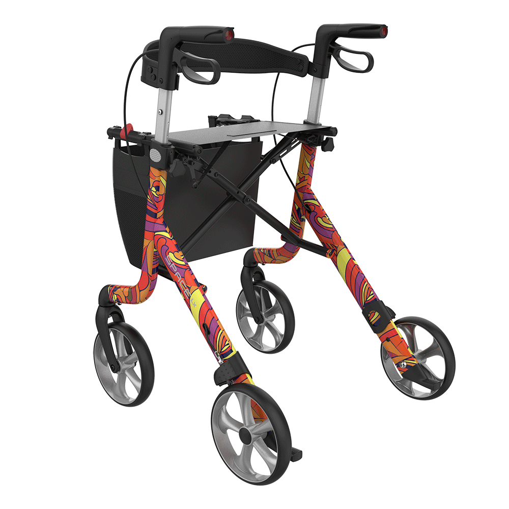 Rehasense Space LX Rollator Flower Power Lightweight Folding Walker BRAND NEW