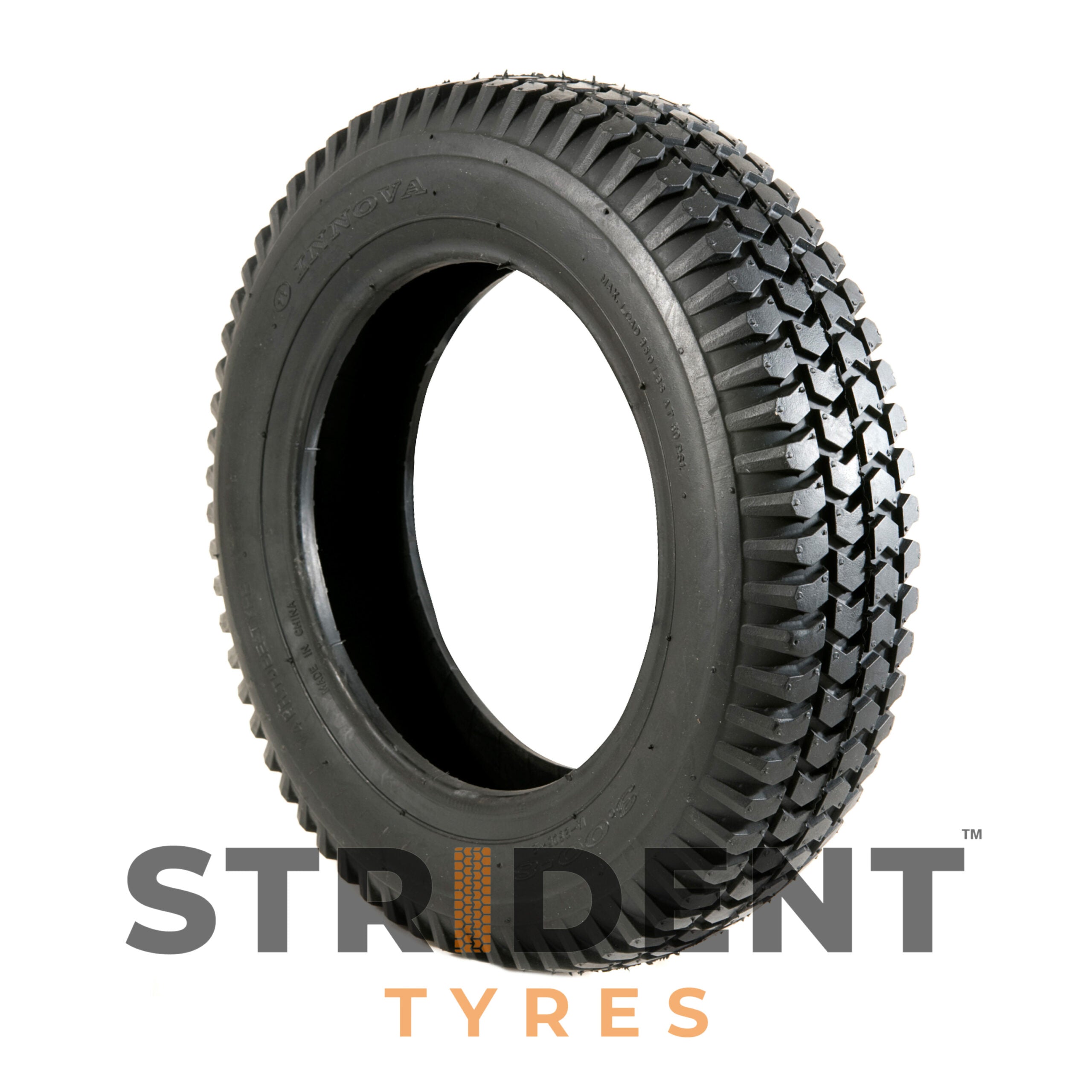 Black Pneumatic 250 x 8 Block Tyre