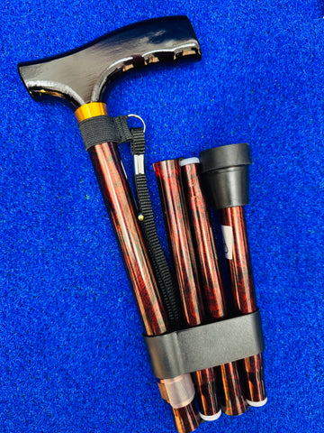 Performance Healthcare Folding Walking Stick - Red