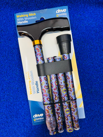 Drive DeVilbiss Folding Walking Stick - Blue